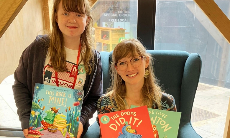 Alice McKinley with a Young Ambassador at Newark Book Festival