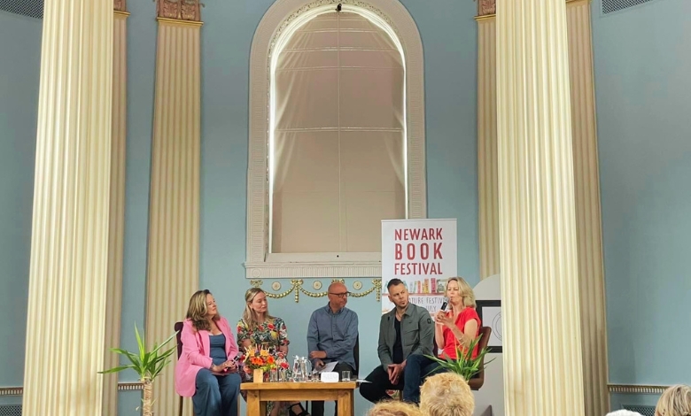 Holly Smale, Rowan Coleman, Giles Kristian, Jo Callaghan at Newark Book Festival, Battle of Genres Event in Newark Town Hall 2024